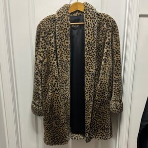Leopard Print Faux Fur Coat - Monterey Fashion- Medium.  Keep you toasty warm.